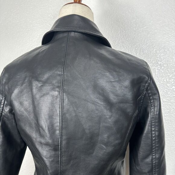 Blank NYC Jacket Women Small Black Vegan Leather Moto Cropped Biker Rock Edgy - Picture 7 of 12